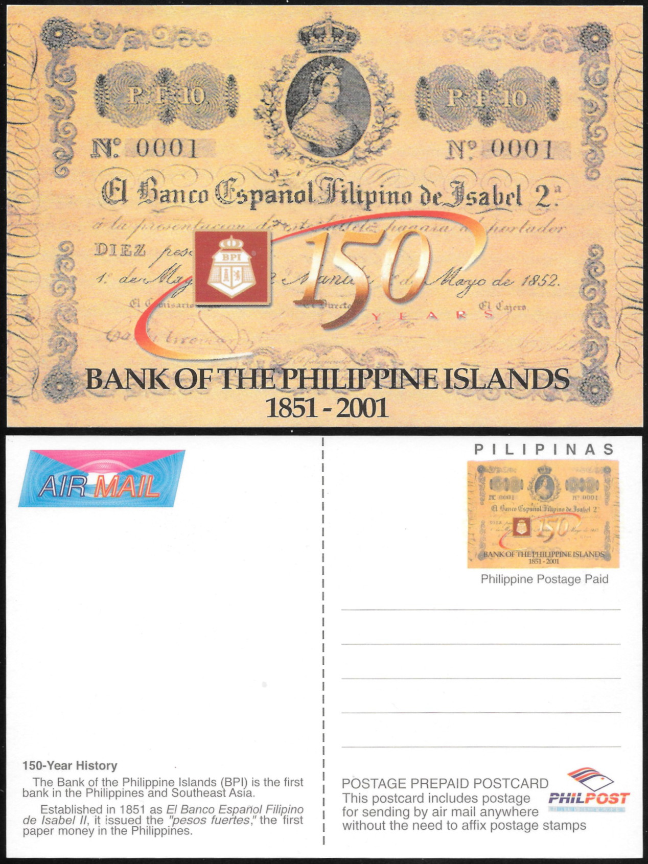 Philippines 2001 Postal Card 